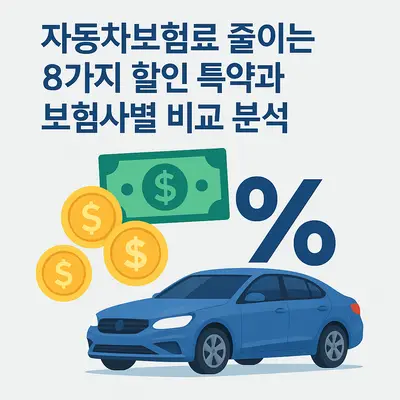 자동차보험료 줄이는 8가지 할인 특약과 보험사별 비교 분석