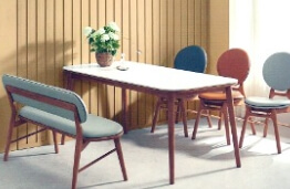 가구 할인매장 전시 식탁 사진