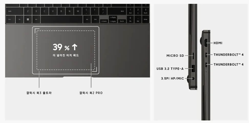더 넓어진 터치패드 향상