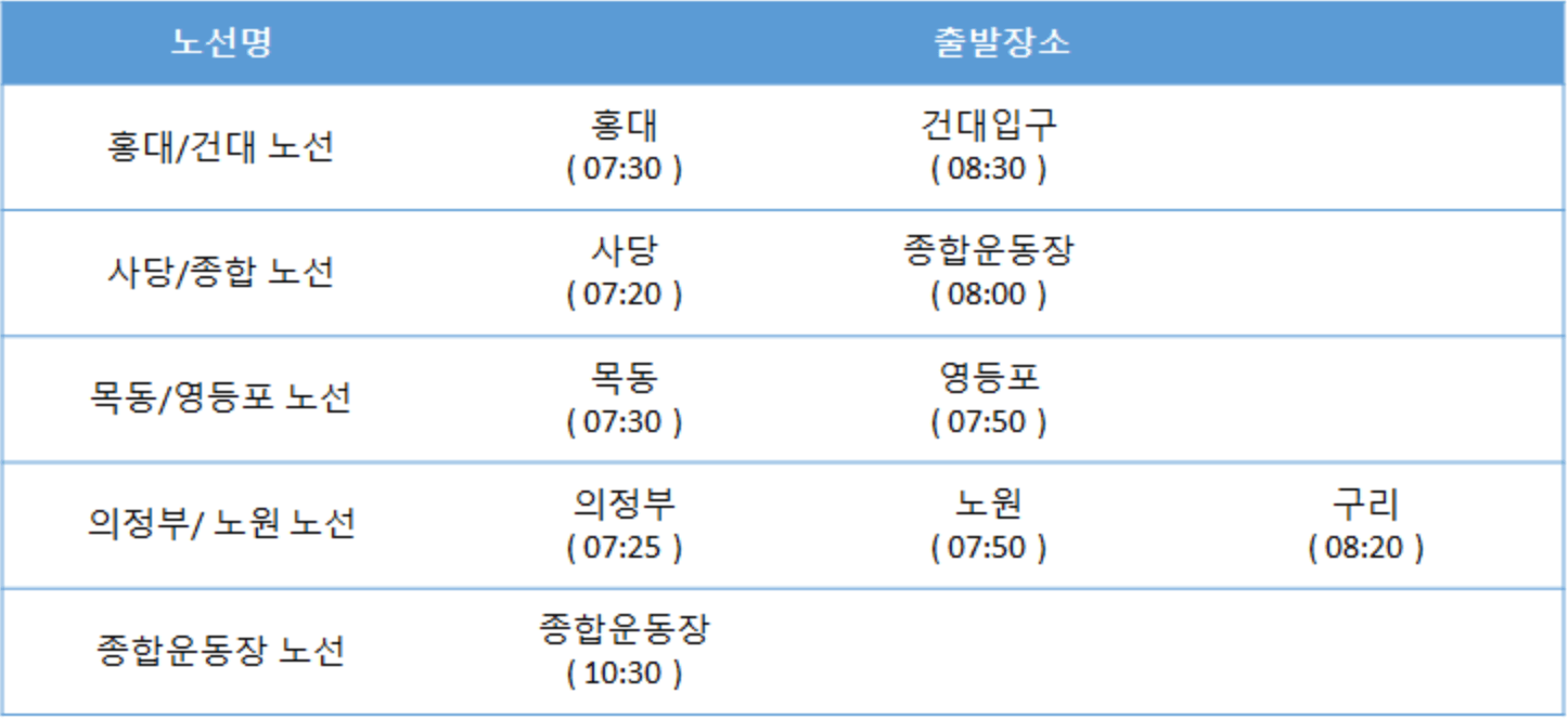 오션월드 하이시즌 주중 셔틀버스