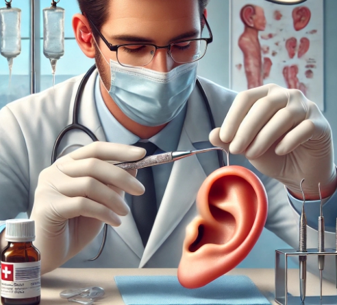 병원에서 전문 제거 장면 &ndash; 의료기구 사용하여 안전 제거