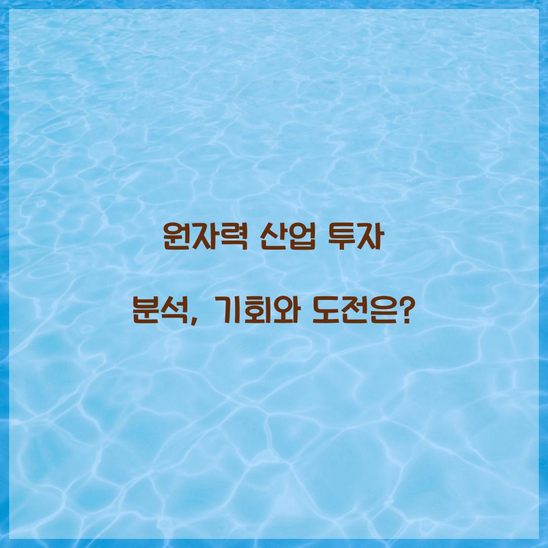 원자력 산업 투자 분석