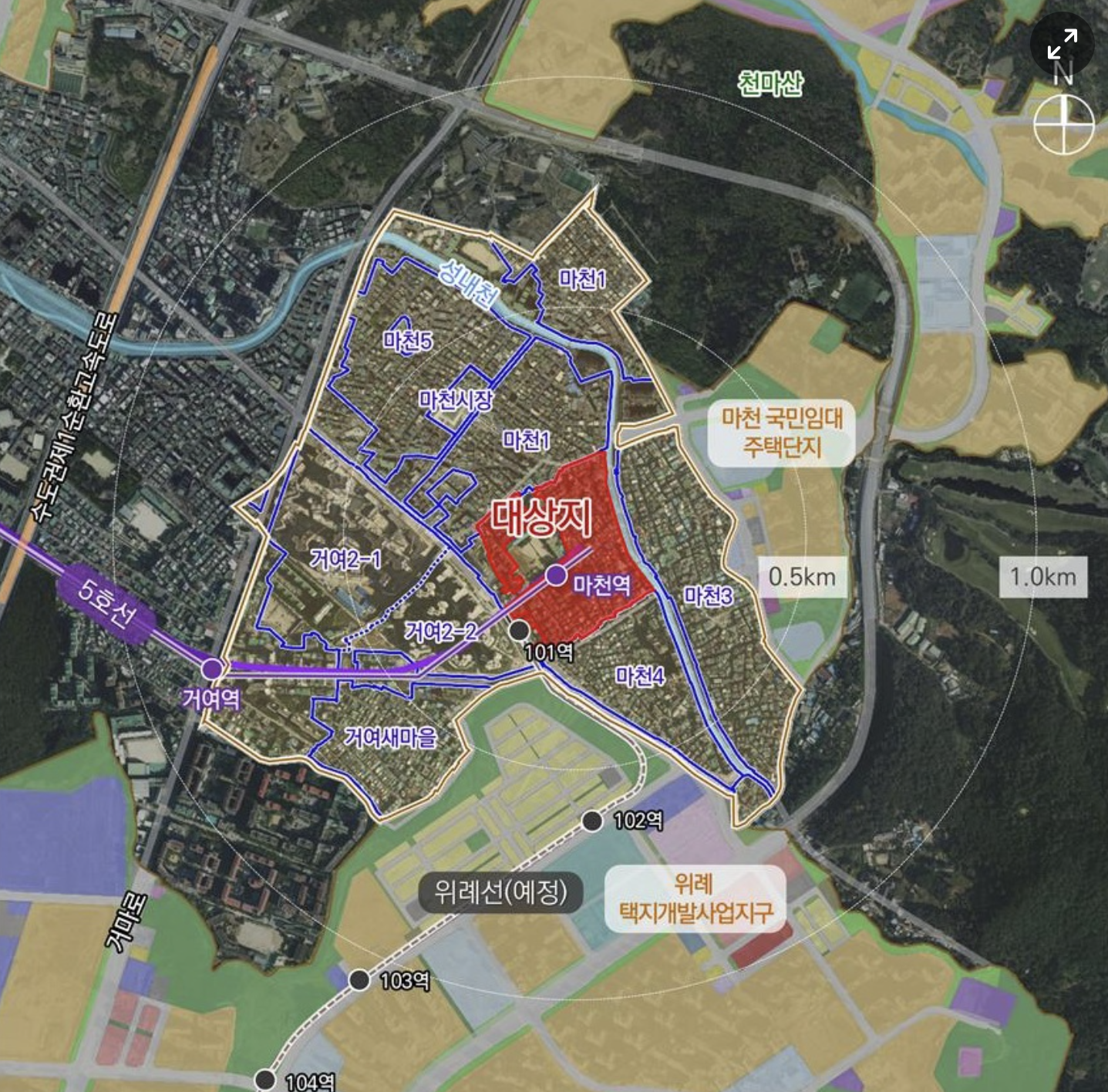 마천2구역 재개발 위치