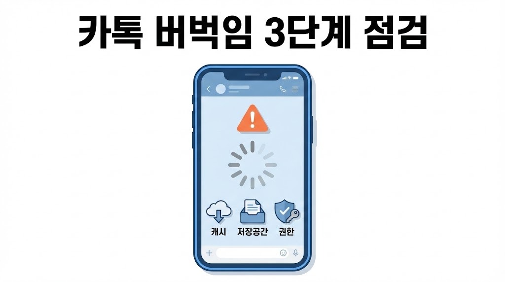 카카오톡 갑자기 버벅·먹통? 캐시/저장공간/권한 3단계 점검