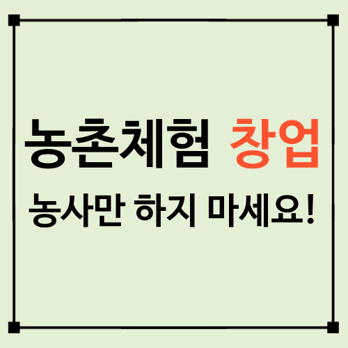 농촌체험 창업 아이디어 7가지|작은 농장·마을에서도 시작할 수 있을까?