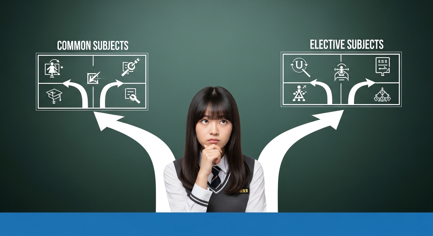 전공 연계 과목을 고민하는 학생의 모습