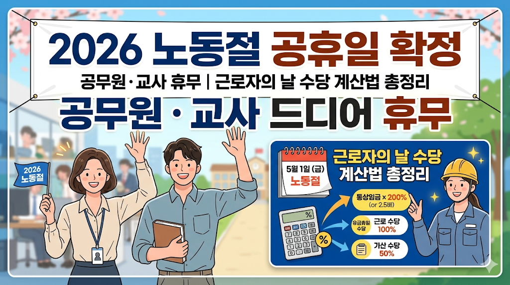 2026 노동절 학교 가나요? 유치원 어린이집 휴원 여부 및 학원 운영 총정리