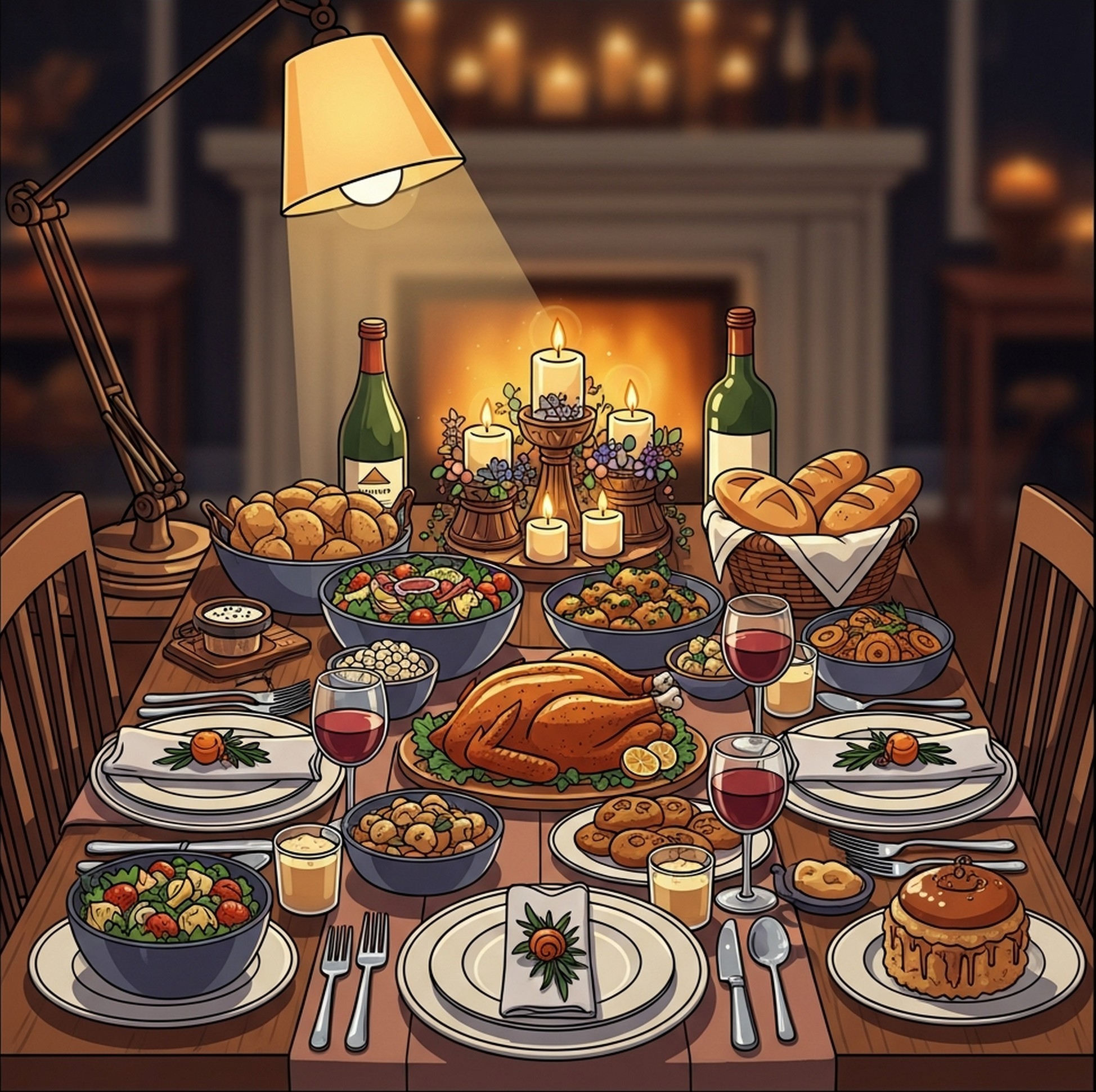 파티 조명 테이블