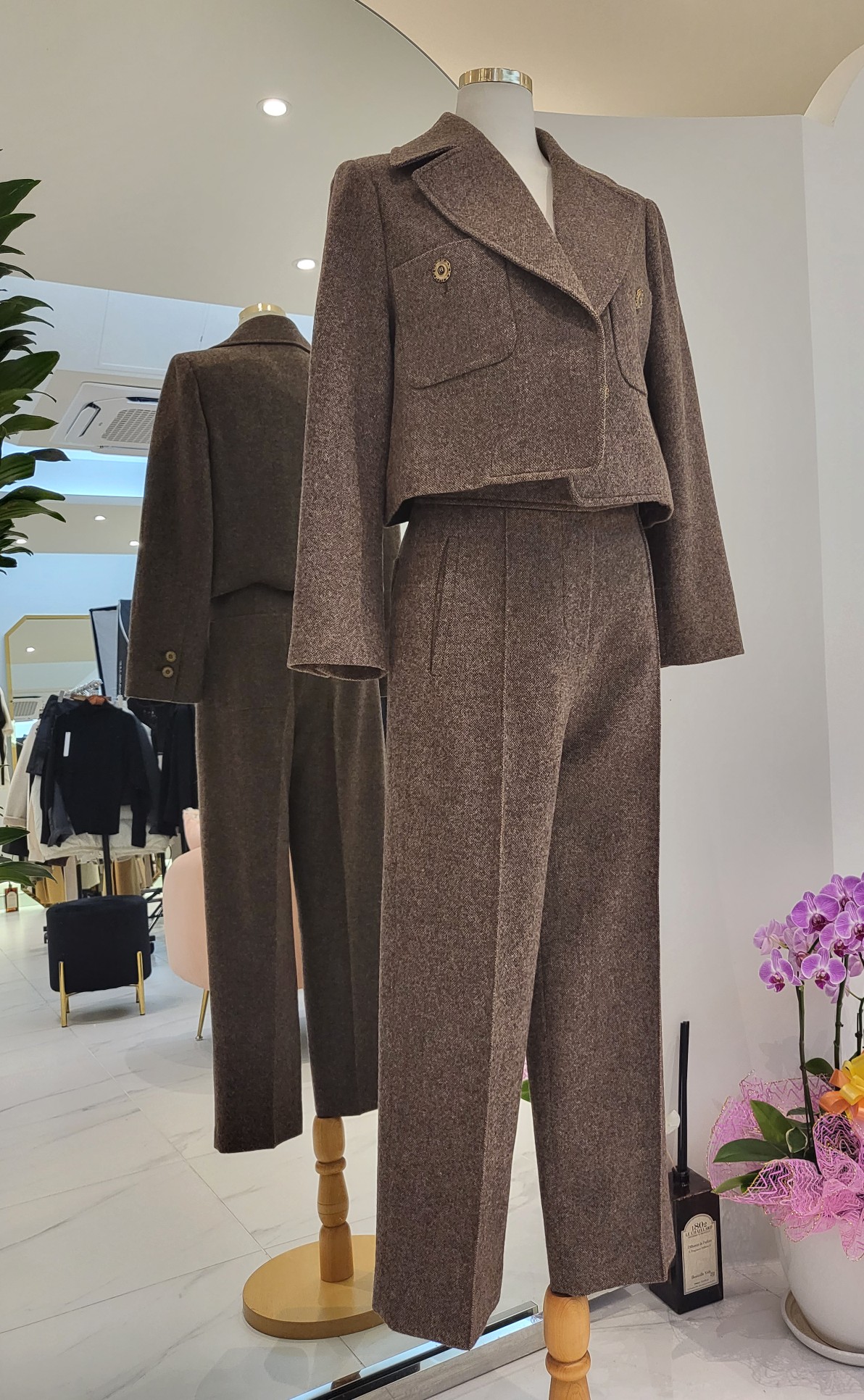 엔틱 브라운 크롭 재킷 set (66사이즈)