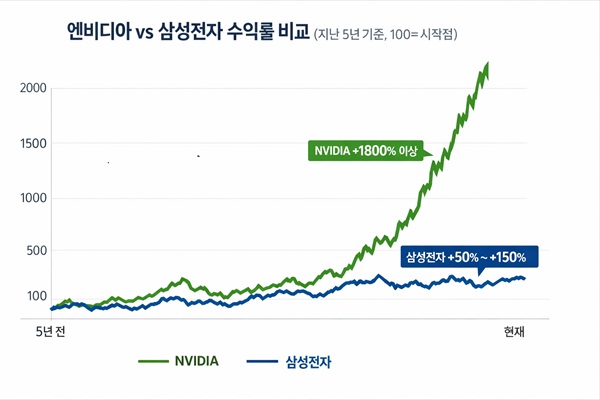 삼성전자와 엔비디아 수익률 비교