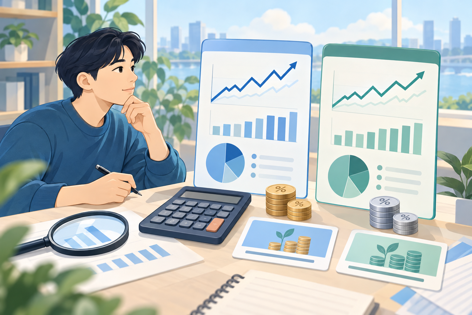 레버리지 ETF 수익률 비교 계산기 - 지수는 제자리인데 내 돈은 왜 줄까?