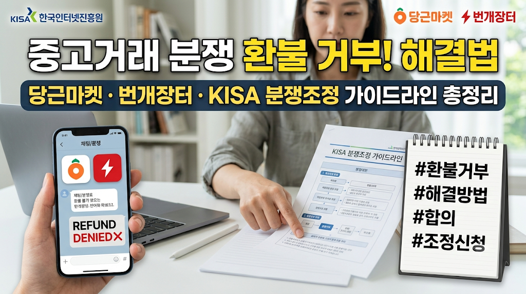 중고거래 분쟁 환불 거부 해결법: 당근마켓 번개장터 KISA 분쟁조정 가이드라인 총정리
