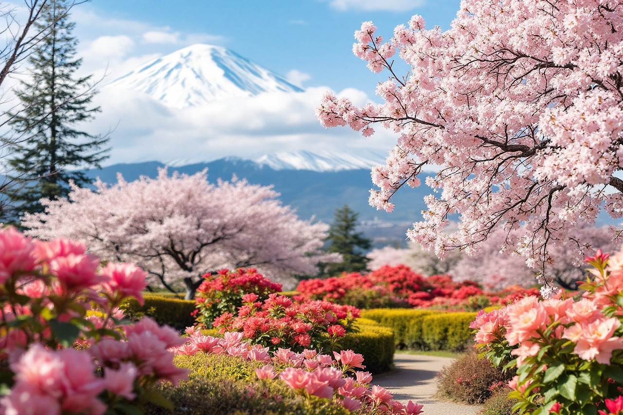 벚꽃이 피어있는 풍경