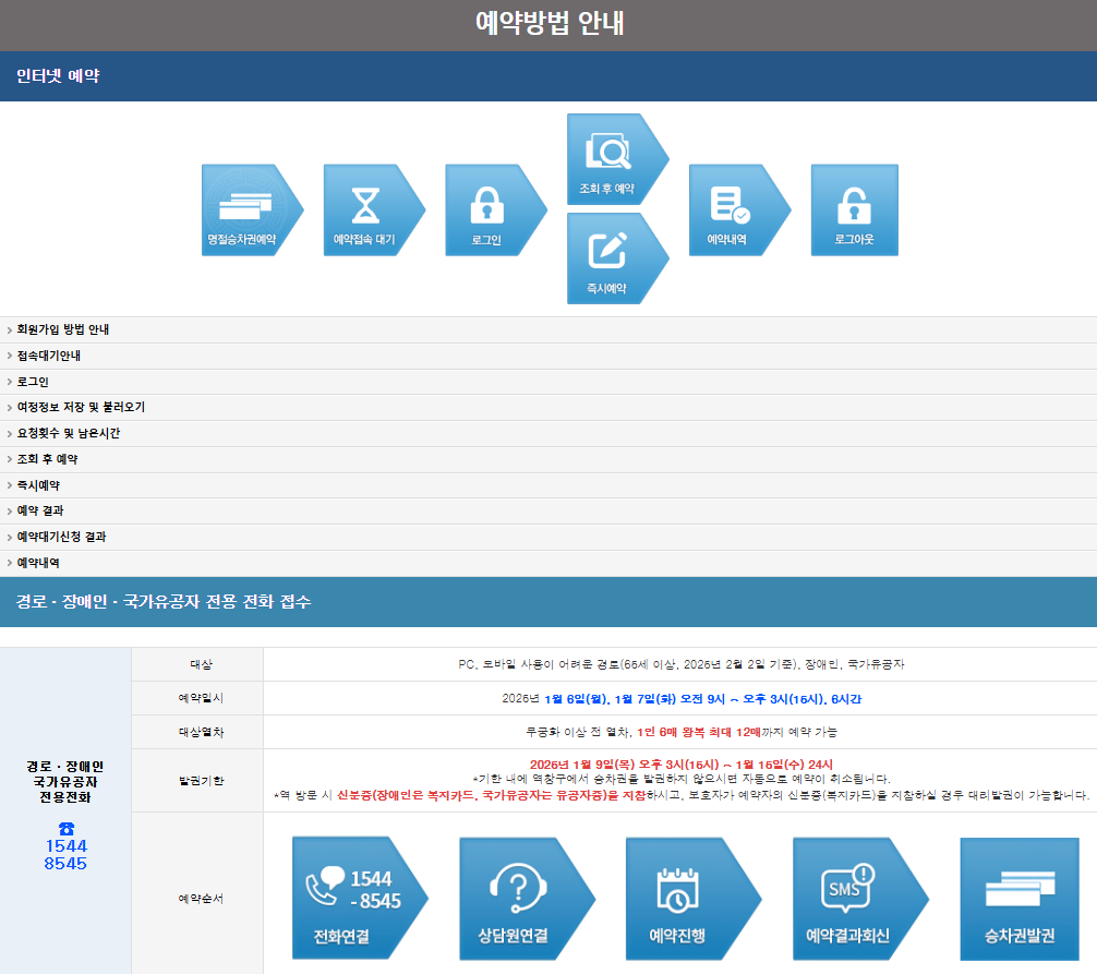 설 기차 예매 방법