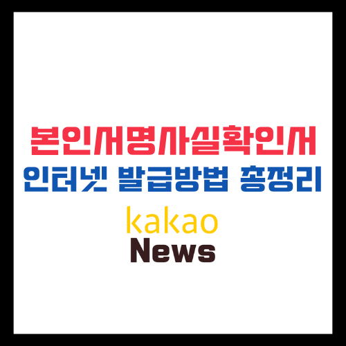 본인서명사실확인서 인터넷발급