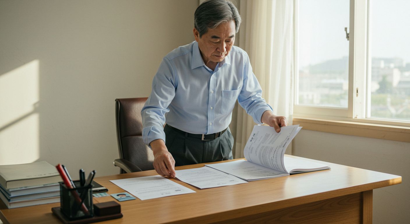 주택연금 신청 서류 준비 중인 노인