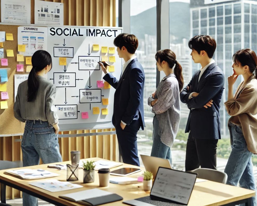 사회공헌 프로젝트를 기획하는 직장인들