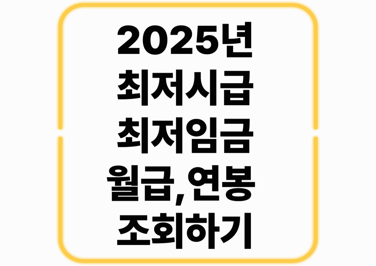 2025년 최저시급 , 최저임금 월급 연봉 조회하기