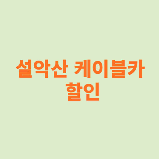 설악산 케이블카 할인