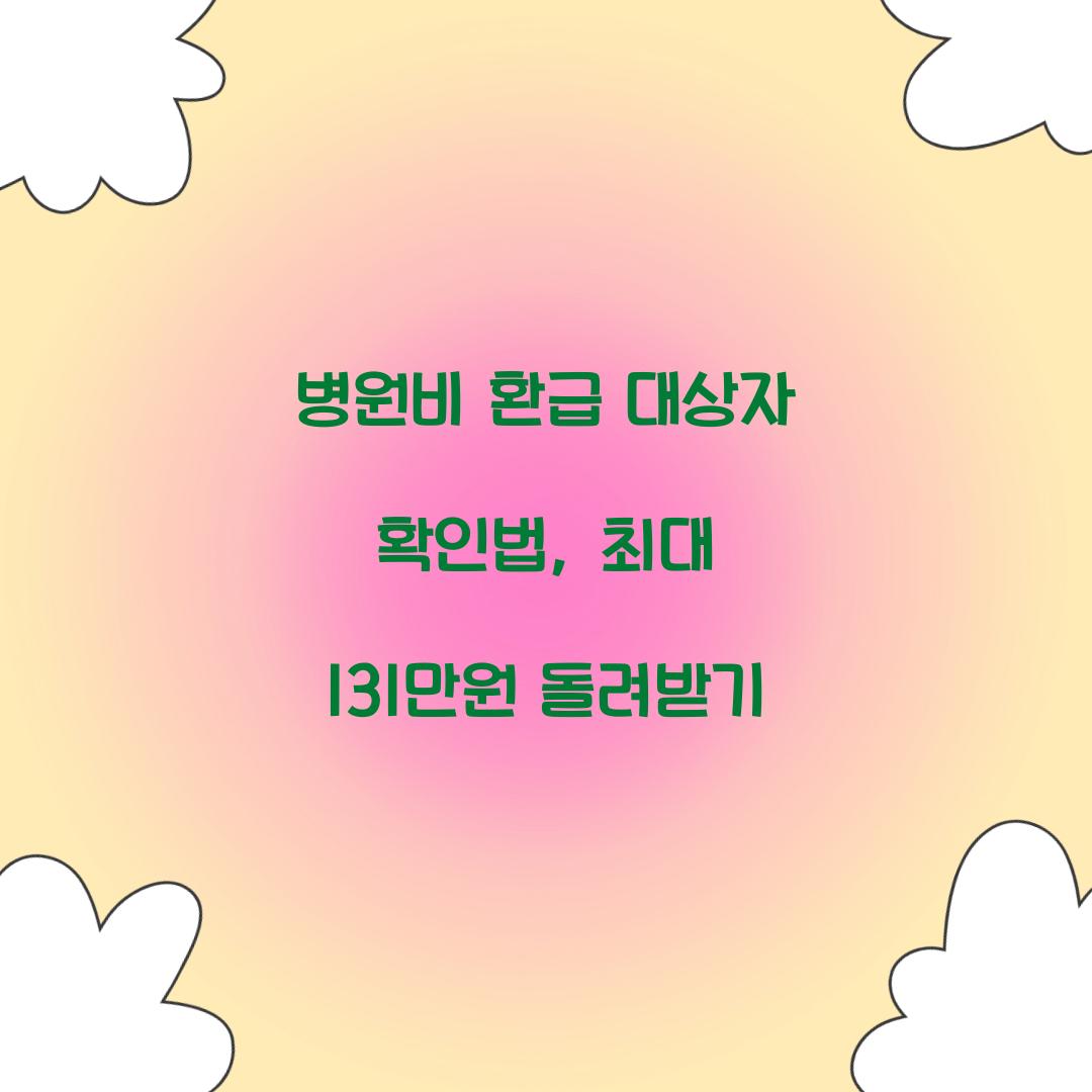 병원비 환급 대상자