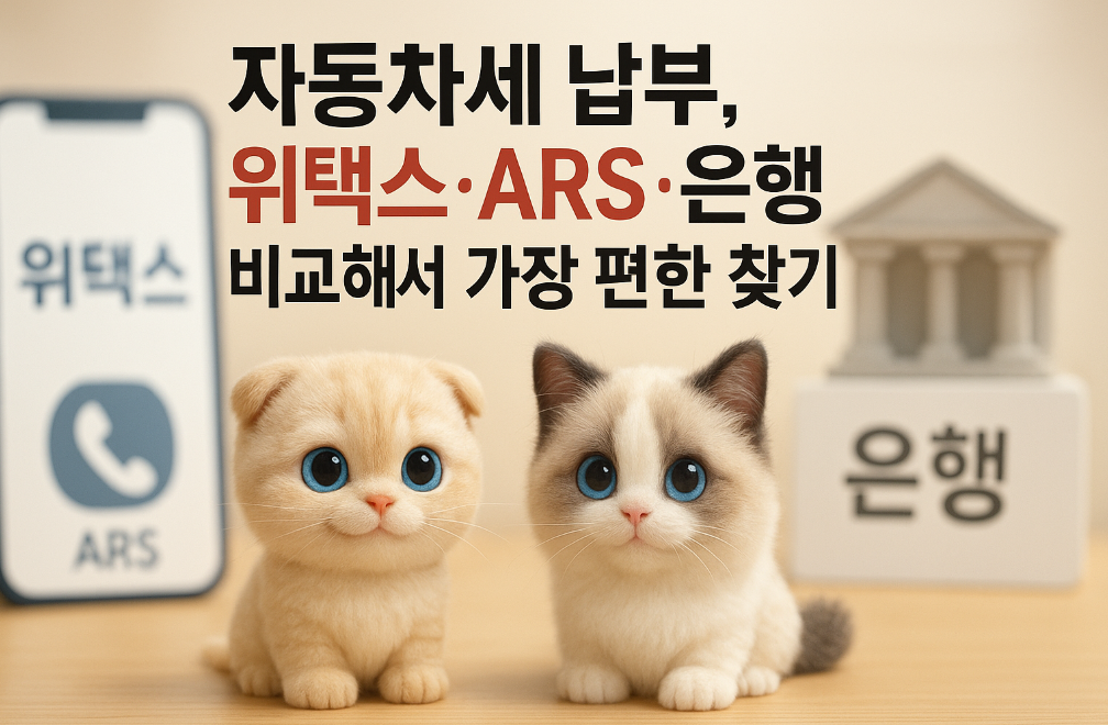 자동차세 납부, 위택스&middot;ARS&middot;은행 비교해서 가장 편한 방법 찾기