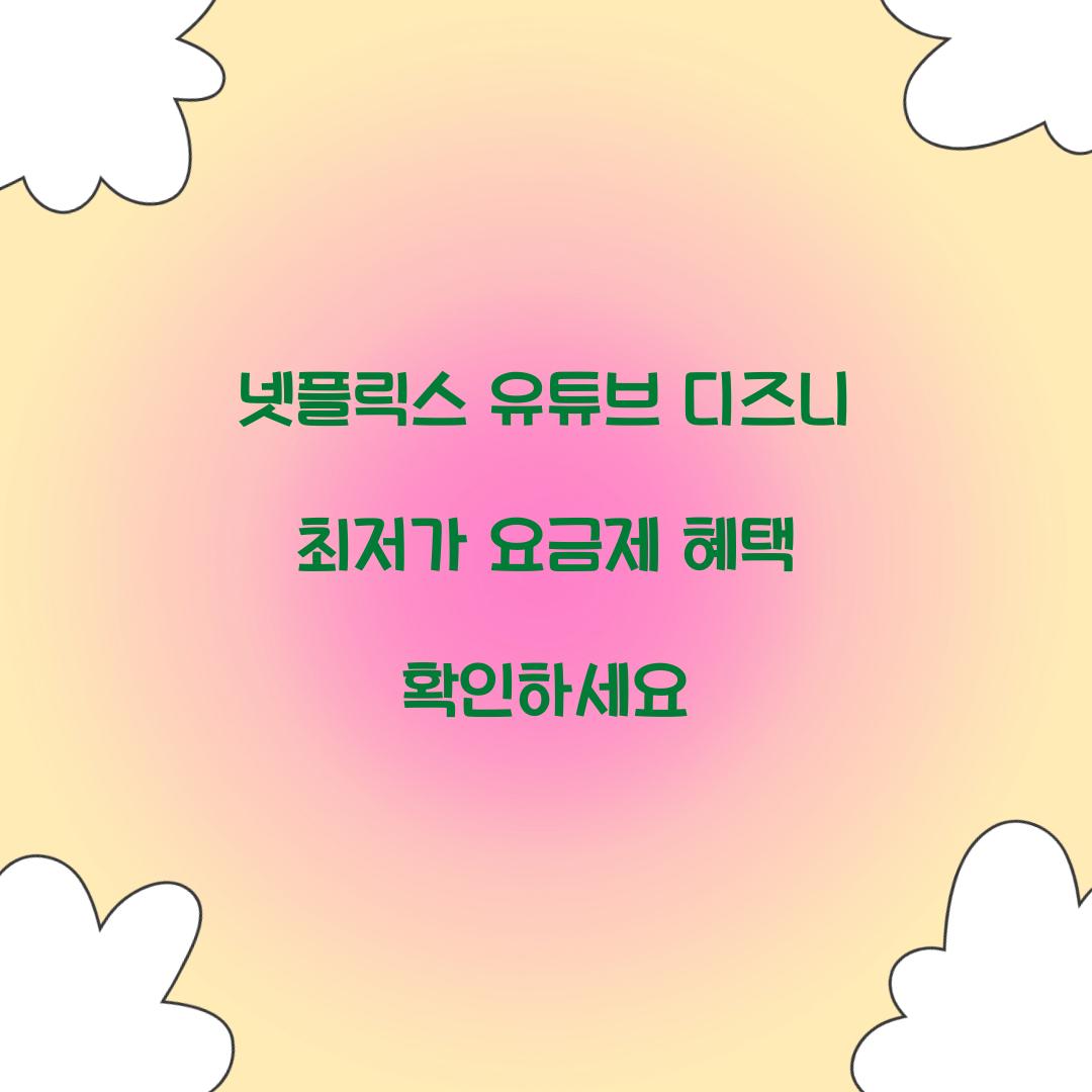 넷플릭스 유튜브 디즈니