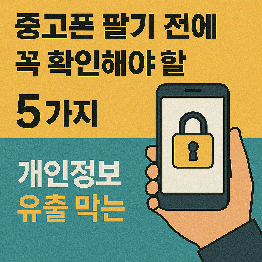 중고폰, 팔기 전 이것만은 꼭! 개인정보 유출 절대 막는 5단계