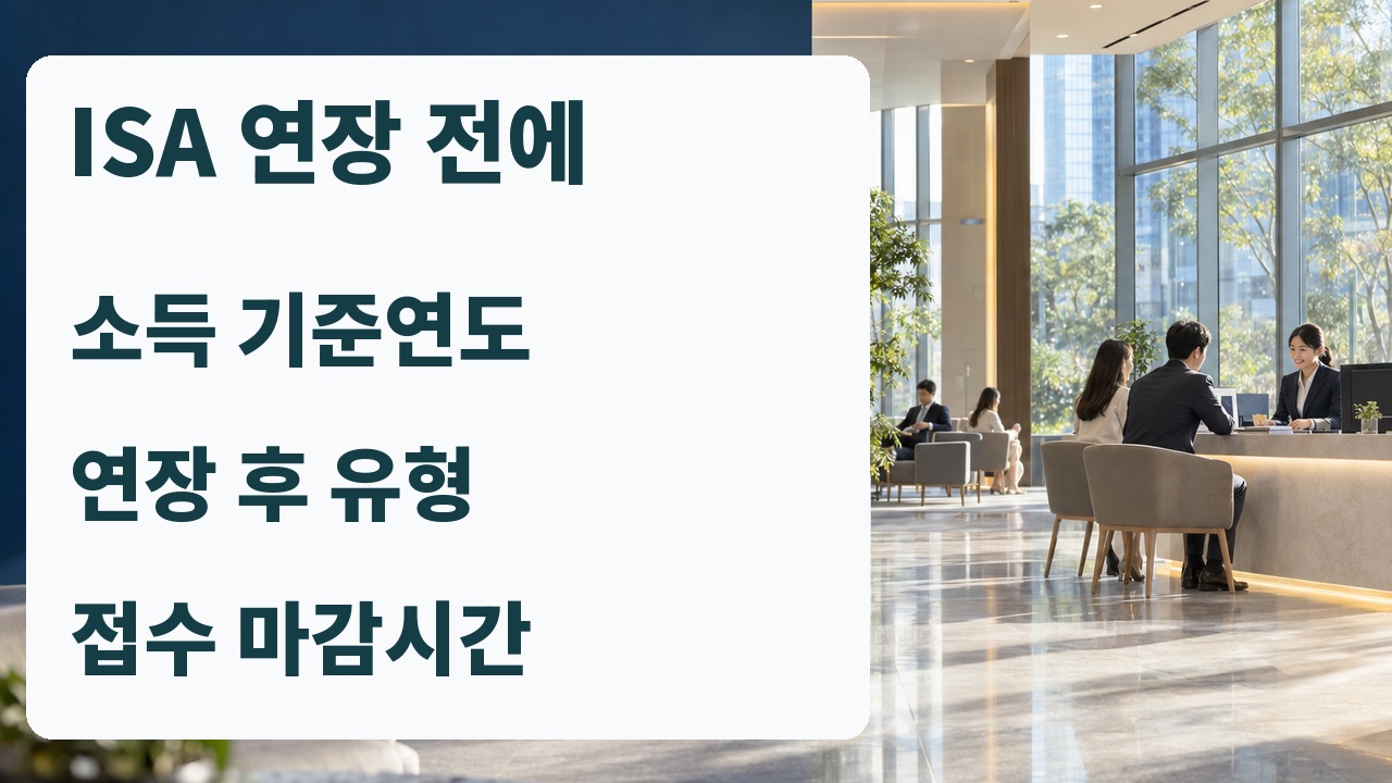 ISA 연장 전에 적용 소득연도와 연장 후 계좌유형을 공식 금융회사에 확인하는 질문 자료