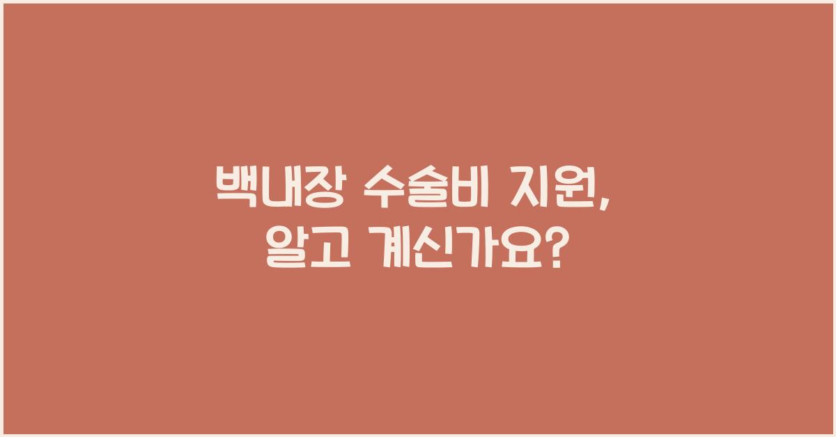 백내장 수술비 지원