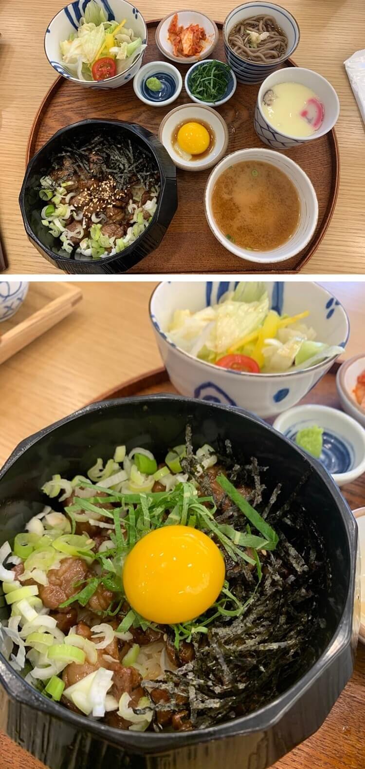 노른자를 터트려 촉촉한 부타동