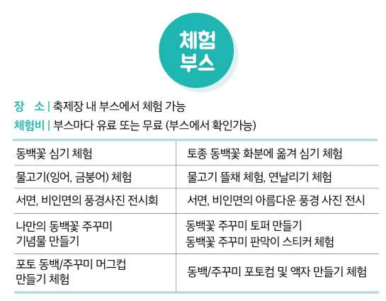 서천동백꽃주꾸미축제 체험부스안내