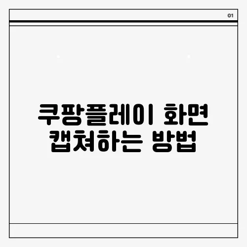 쿠팡플레이 화면 캡쳐하는 방법
