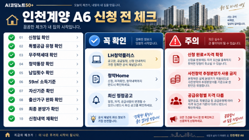 2026 인천계양 A6 특별공급 일반공급 청약자격 일정 신청 전 체크리스트
