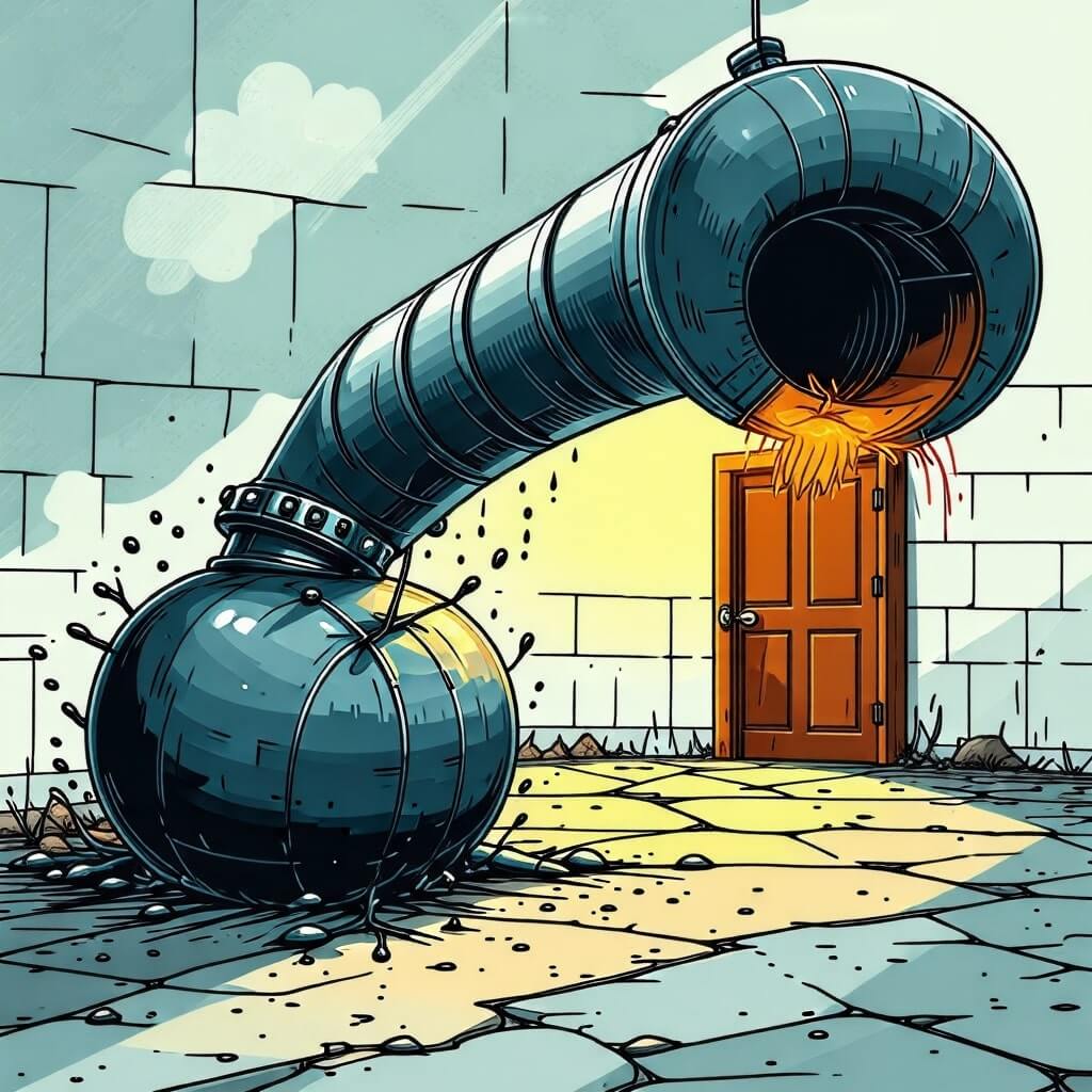 꽉 막힌 수도관이 뚫리는 모습, 무거운 짐을 내려놓는 모습, 굳게 닫힌 문이 열리는 모습 등을 통해 자금난 해소의 시원함을 표현