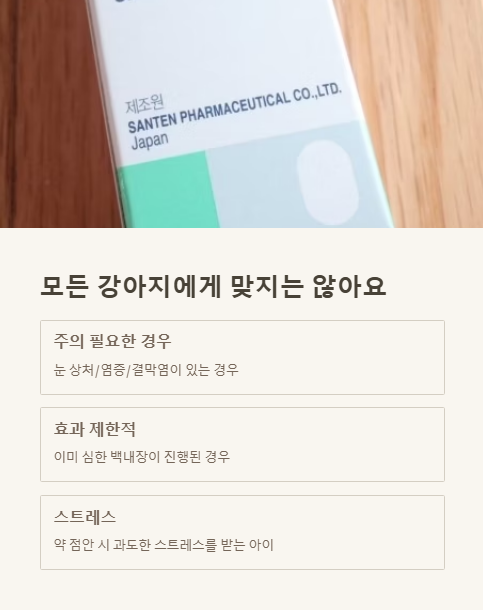 모든 강아지에게 맞지는 않아요