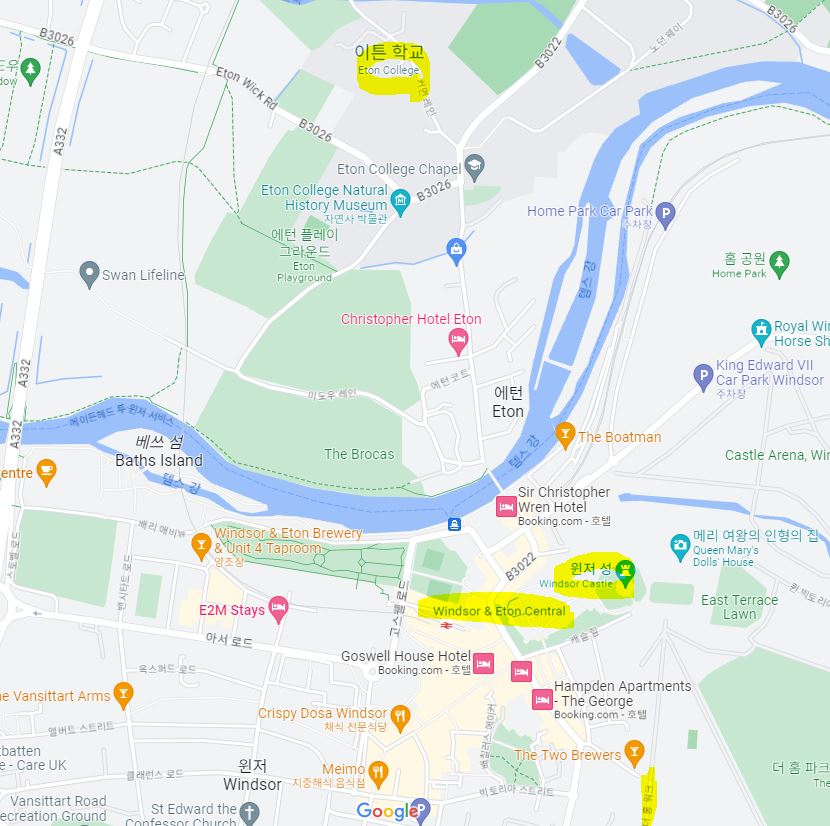 윈저 지역 지도