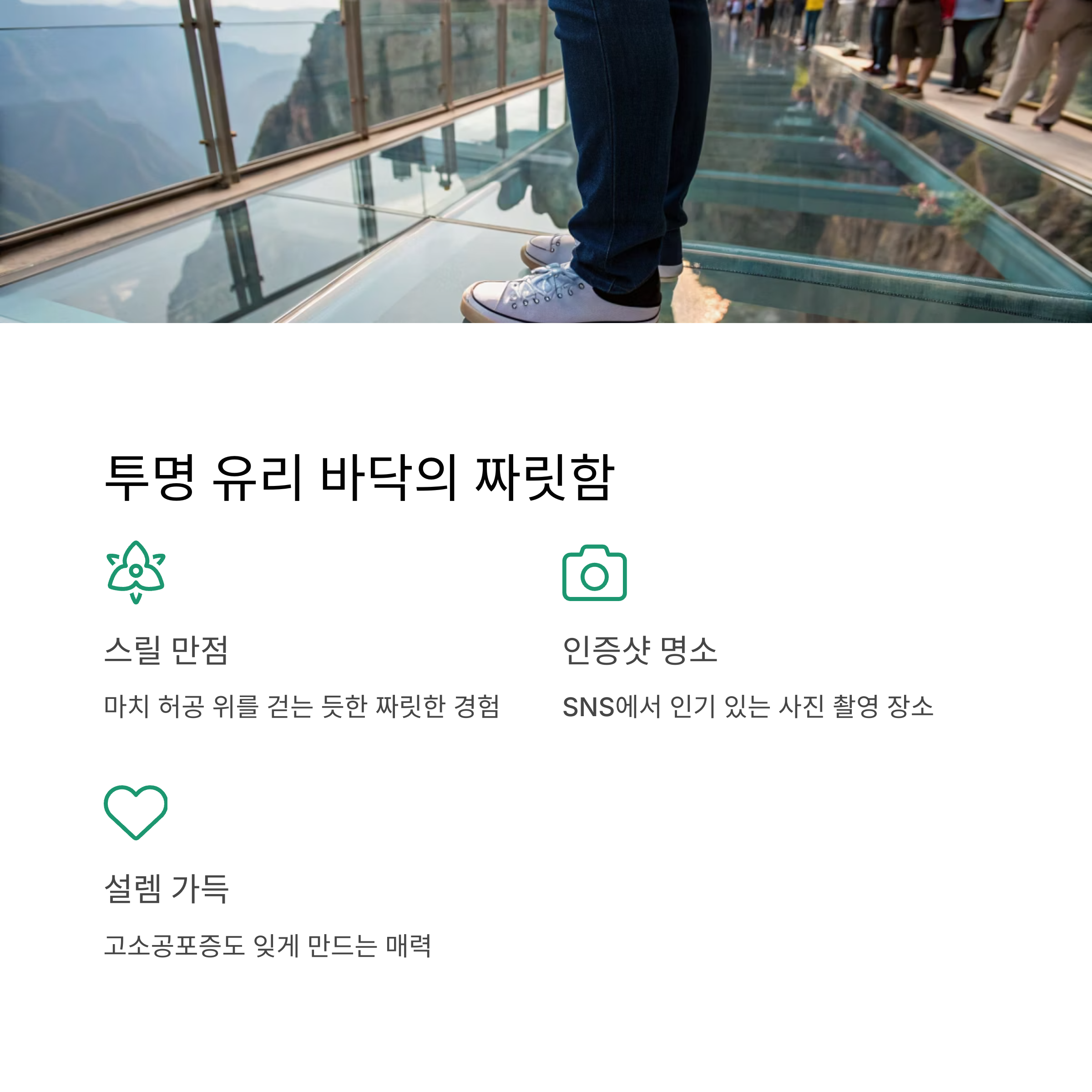 투명 유리 바닥이 주는 짜릿함