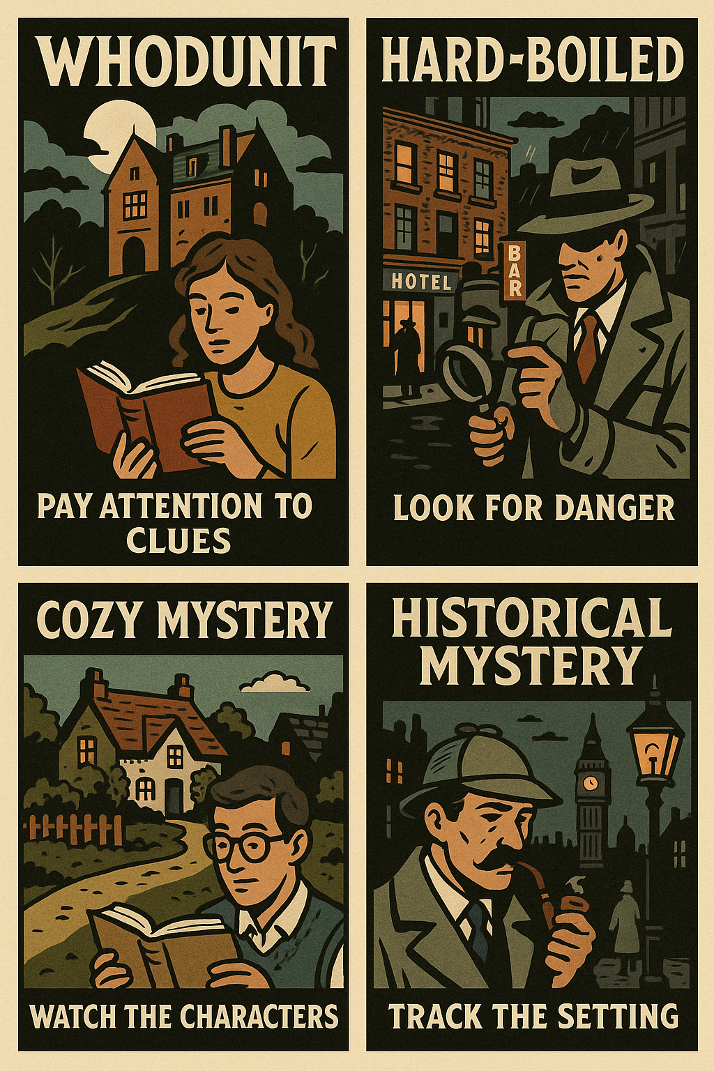 추리소설 장르별 감상팁 (하드보일드, 고딕, 스릴러)