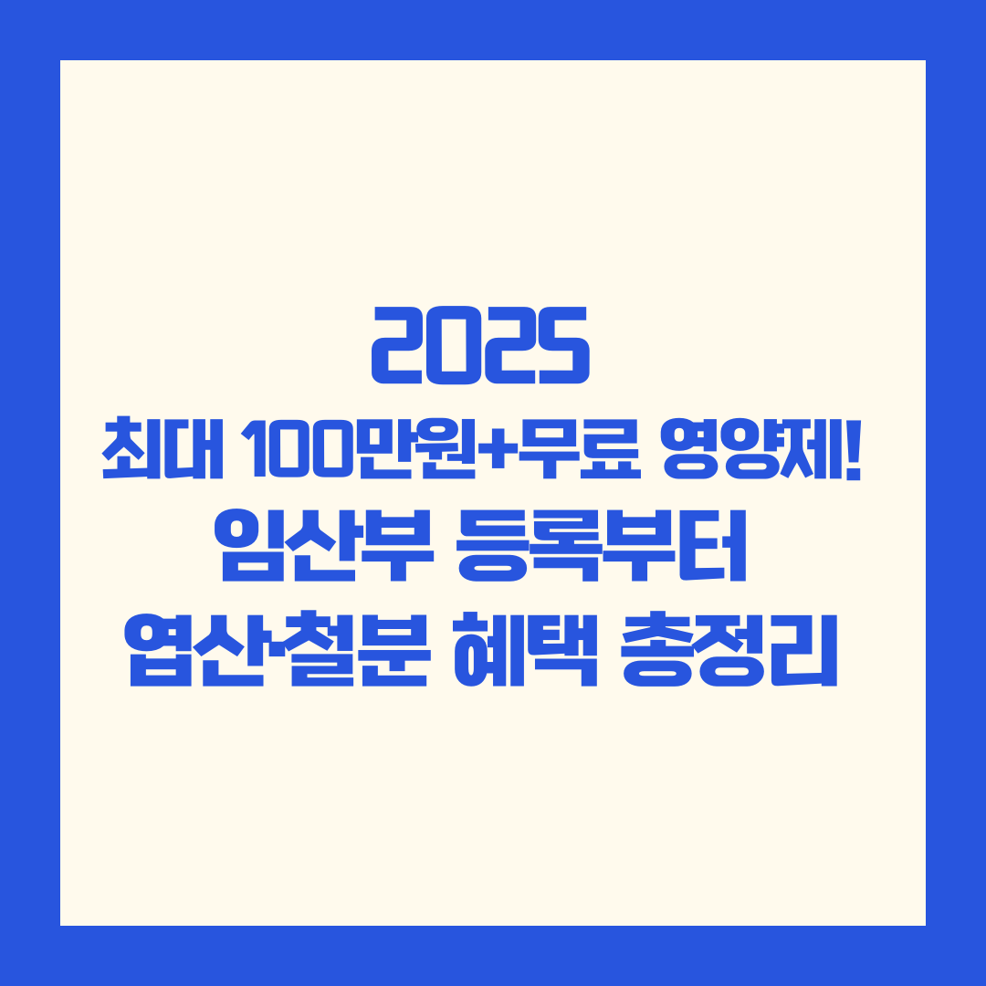 2025 최대 100만원+무료 영양제! 임산부 등록부터 엽산·철분 혜택 총정리