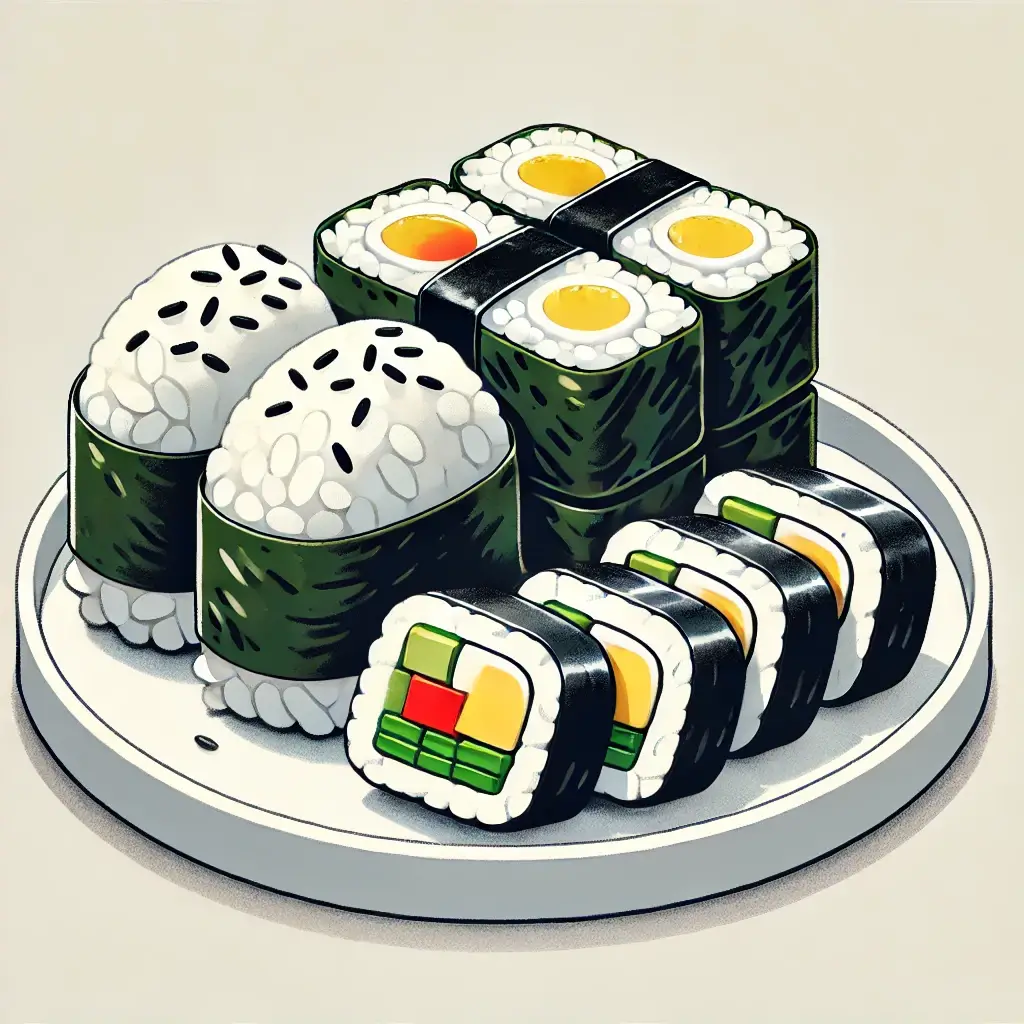 수능 도시락 - 김밥과 주먹밥