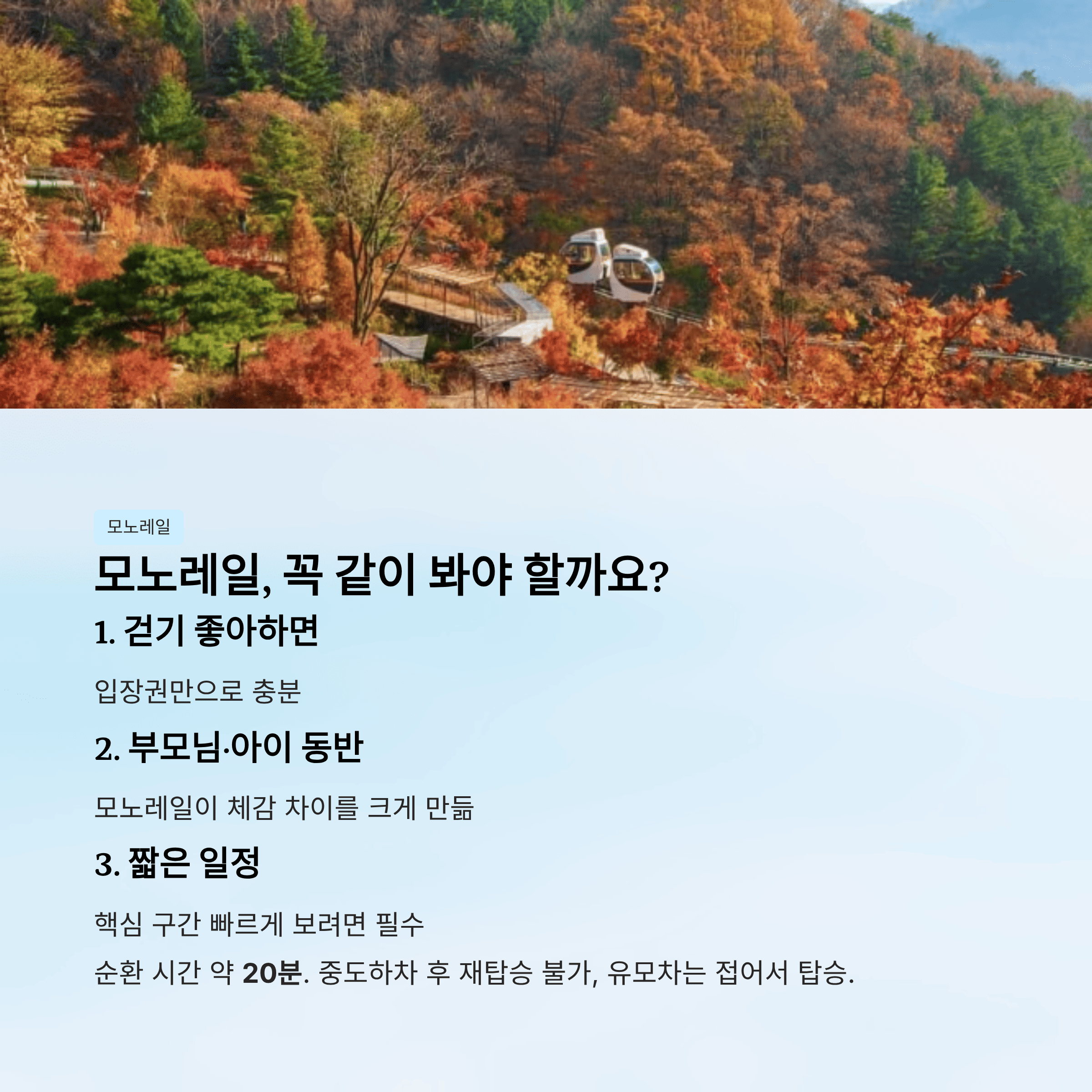 모노레일은 꼭 같이 봐야 할까