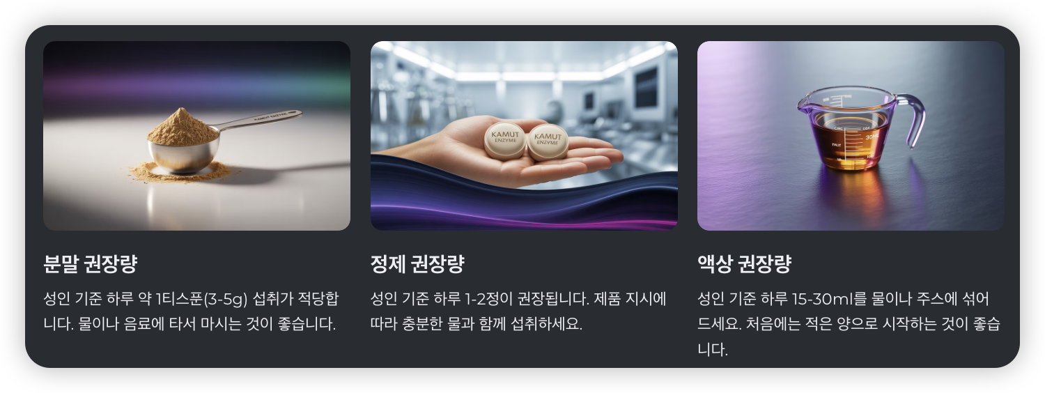 카무트-효소-하루-권장량