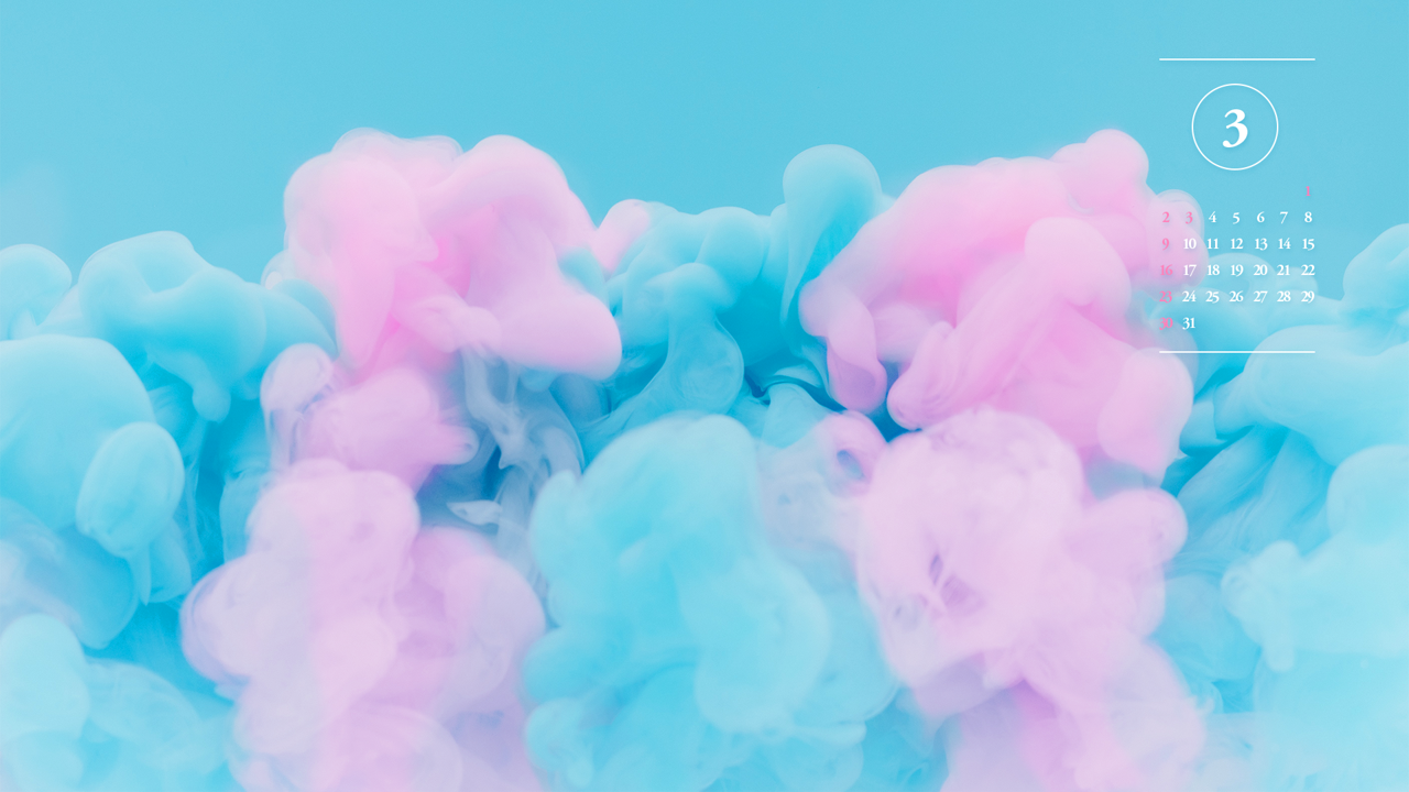 07 파스텔 블루 핑크 A - 2025년3월 노트북배경화면