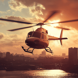 비행 중인 헬리콥터