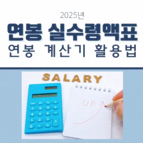 연봉 실수령액표 및 연봉 계산기 활용법
