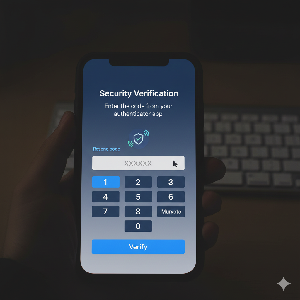 2단계 인증이 활성화된 스마트폰 화면