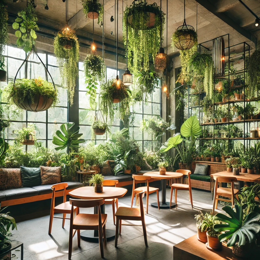 식물과 자연을 테마로 한 카페 이미지