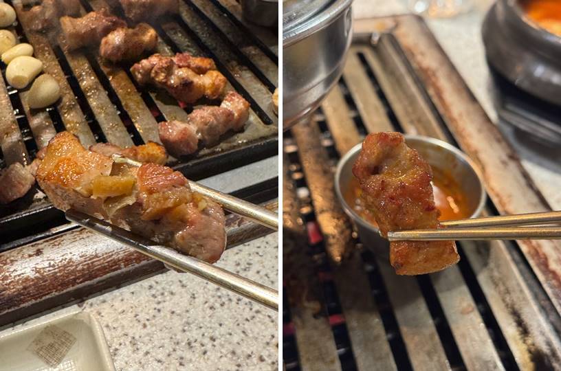 맬젓, 표고 고추냉이와 먹는 생삼겹살