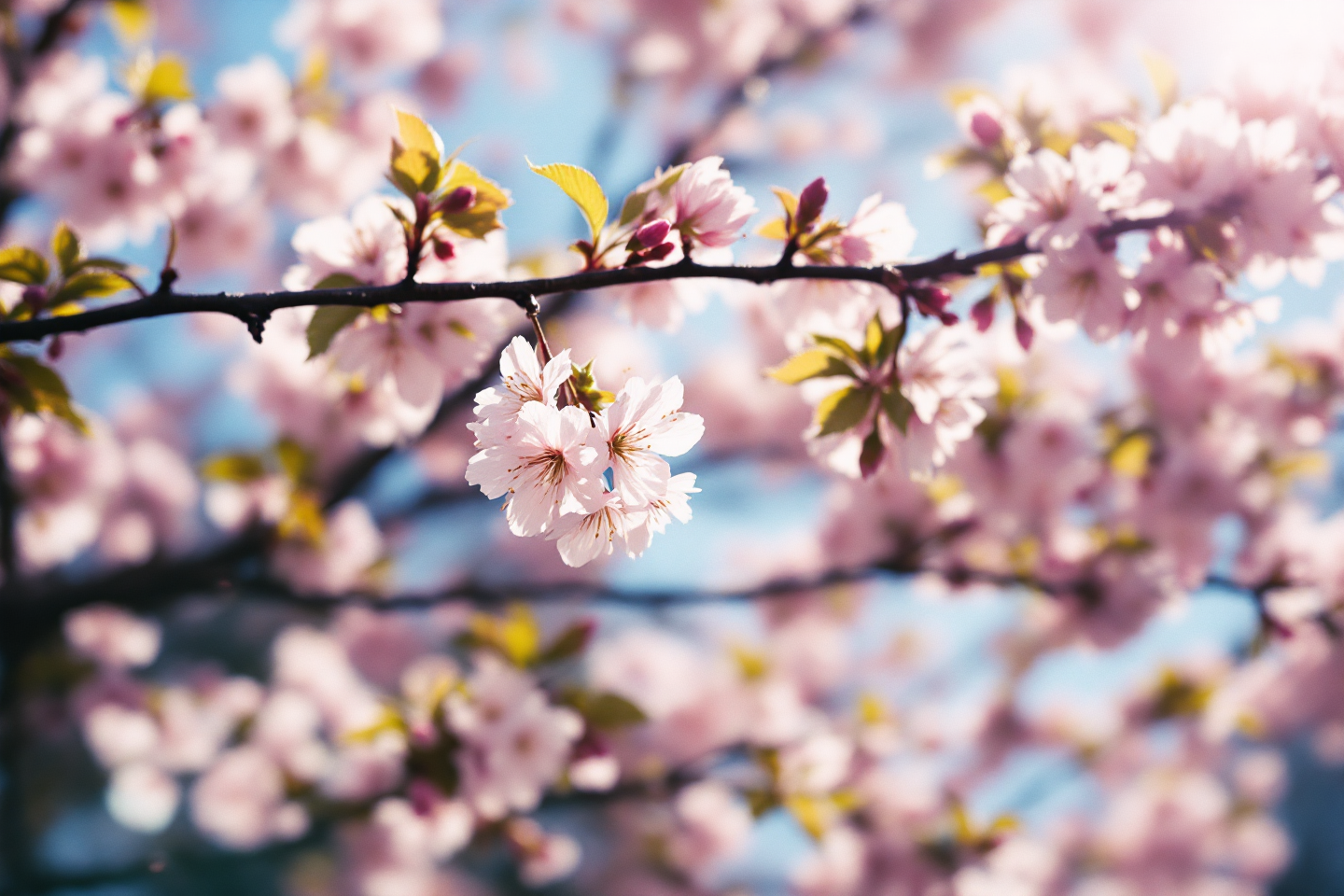 꽃가루가 잦아든 봄날의 평화로운 이미지