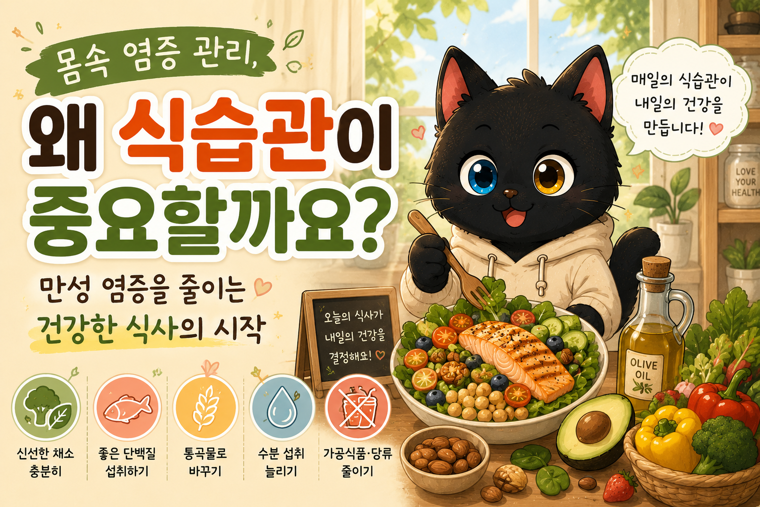 몸속 염증 관리, 왜 식습관이 중요할까요? 만성 염증을 줄이는 건강한 식사의 시작